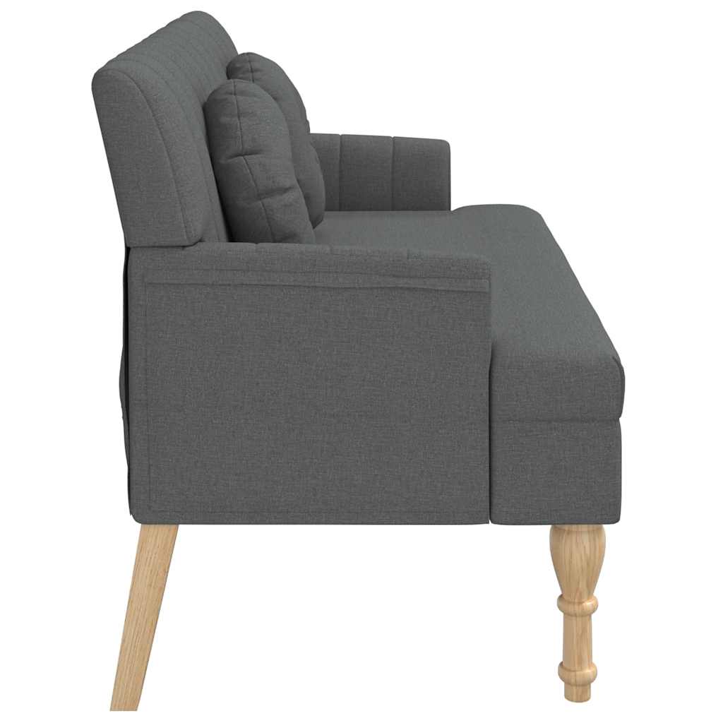 bænk med hynder 113x64,5x75,5 cm stof mørkegrå