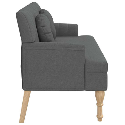 bænk med hynder 113x64,5x75,5 cm stof mørkegrå