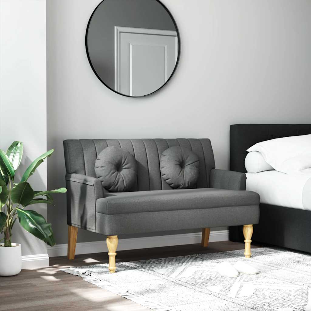 bænk med hynder 113x64,5x75,5 cm stof mørkegrå billede