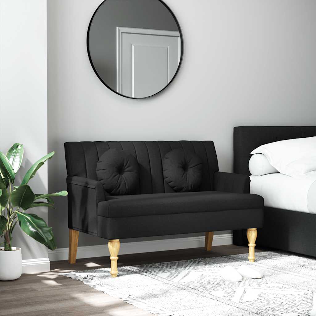 bænk med hynder 113x64,5x75,5 cm stof stof billede