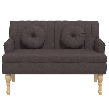 bænk med hynder 113x64,5x75,5 cm stof mørkebrun