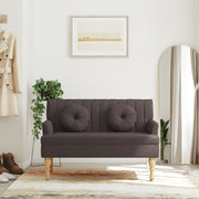 bænk med hynder 113x64,5x75,5 cm stof mørkebrun