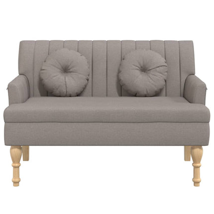 bænk med hynder 113x64,5x75,5 cm stof gråbrun