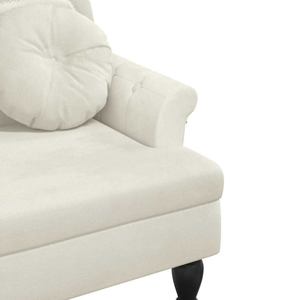 bænk med hynder 120,5x65x75 cm velour creme