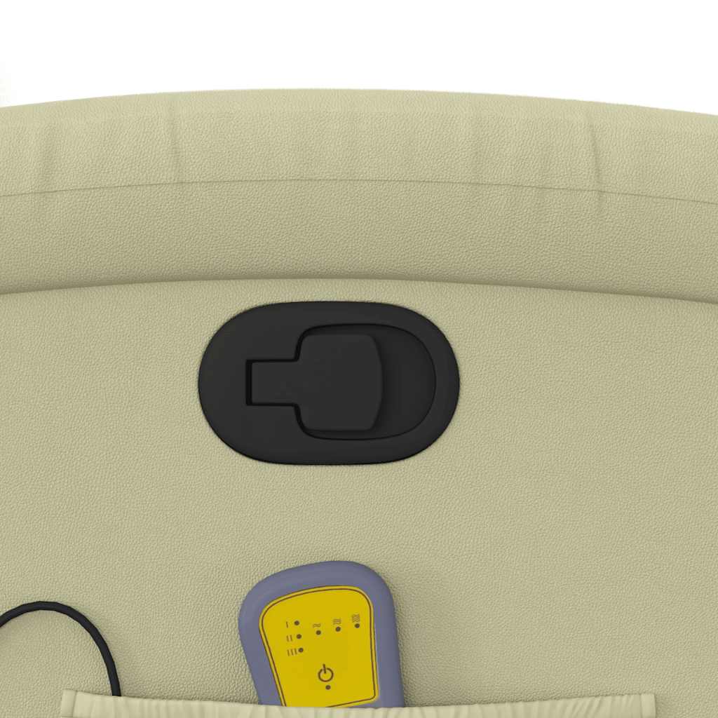 massagestol ægte læder cremefarvet