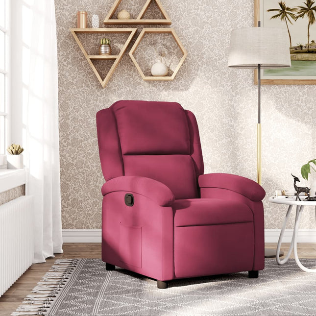 lænestol velour vinrød
