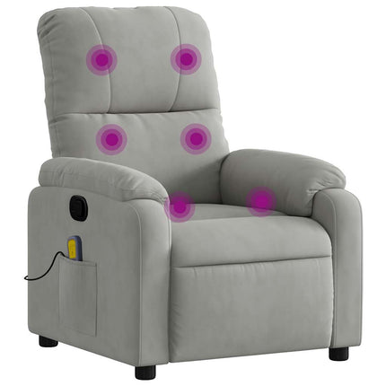 massagestol mikrofiberstof lysegrå