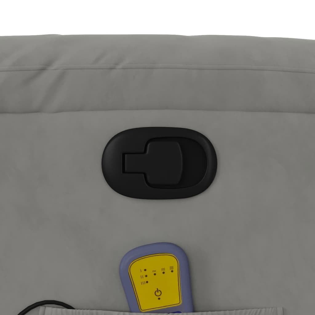 massagestol mikrofiberstof lysegrå