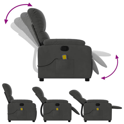massagestol mikrofiberstof mørkegrå