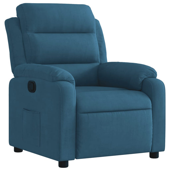 lænestol velour blå