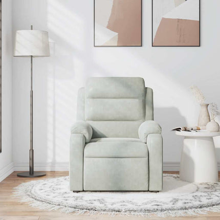massagestol velour lysegrå