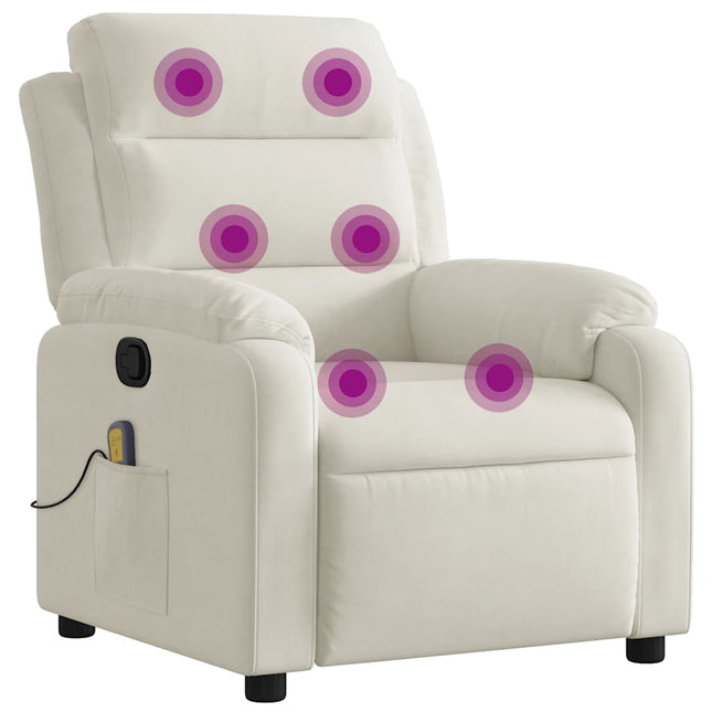 massagestol velour cremefarvet