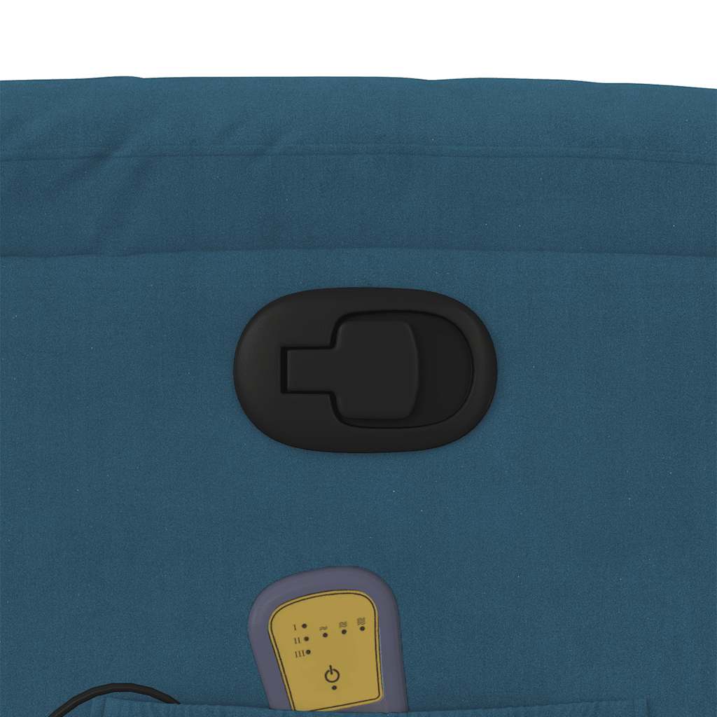 massagestol velour blå