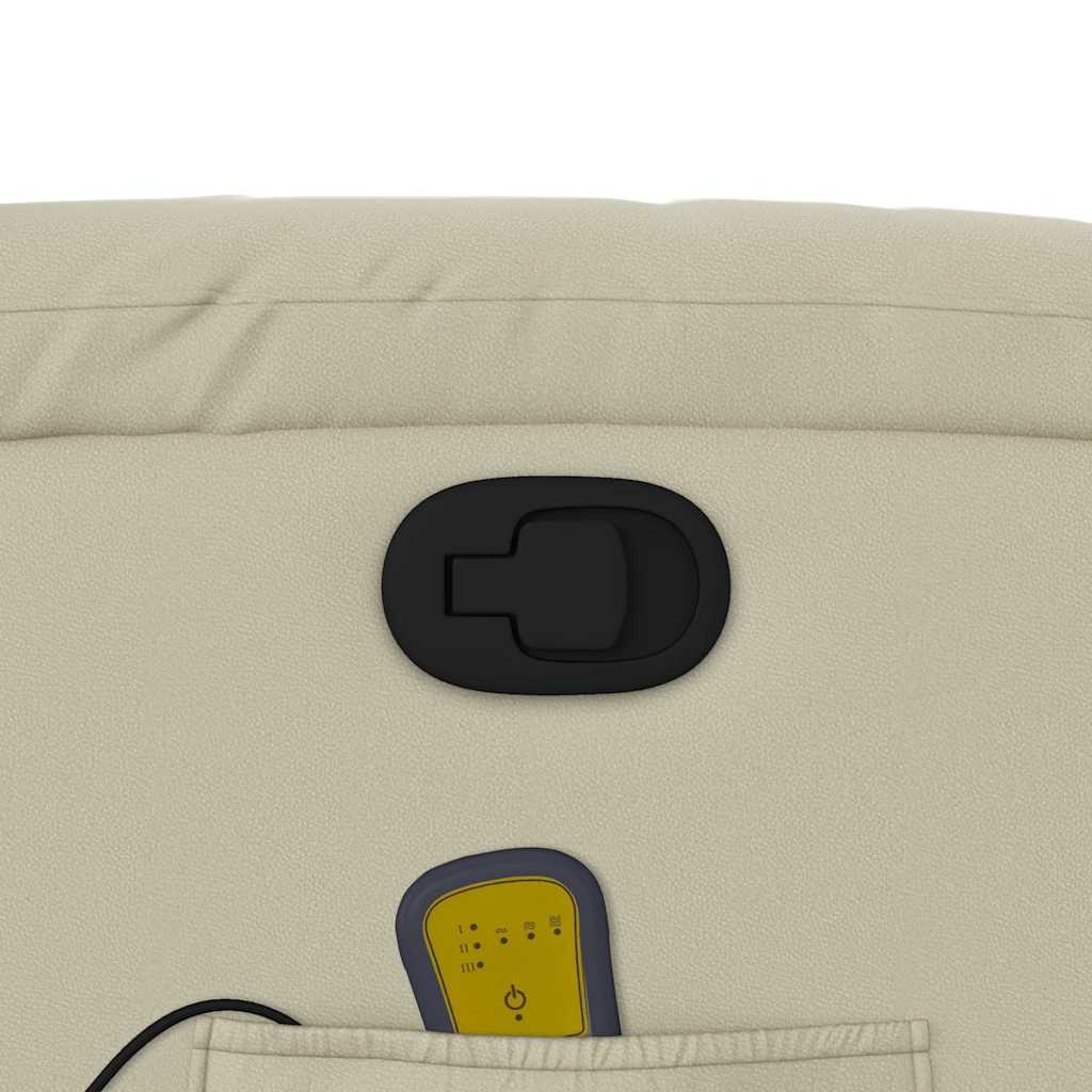 massagestol kunstlæder cremefarvet