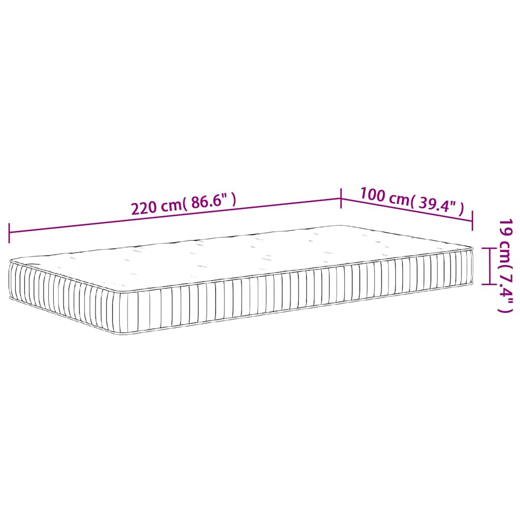 springmadras med pocketfjedre 100x200 cm medium fast