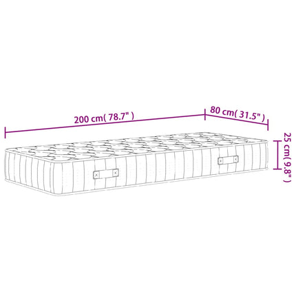 springmadras med pocketfjedre 80x200 cm medium fast