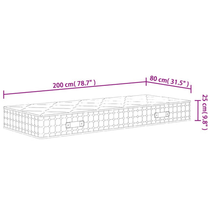 springmadras med pocketfjedre 80x200 cm medium fast