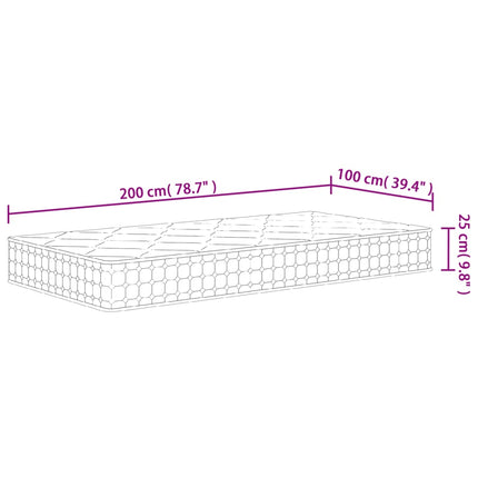 springmadras med pocketfjedre 100x200 cm medium fast