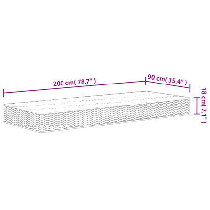 springmadras med bonellfjedre 90x200 cm medium