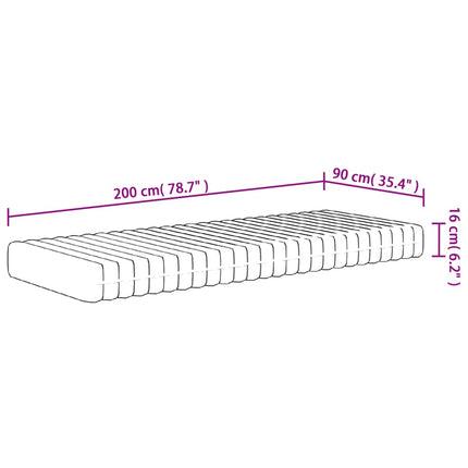 skummadras 90x200 cm medium blød