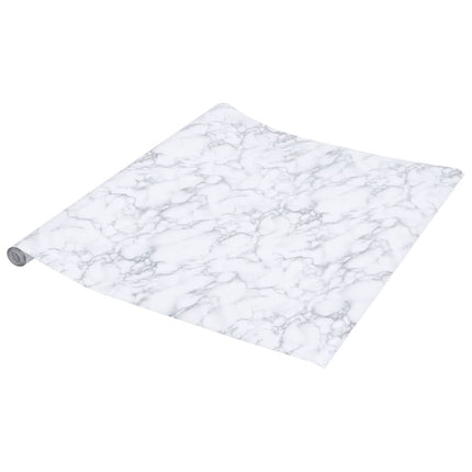 selvklæbende folie til møbler 90x500 cm PVC marmorhvid