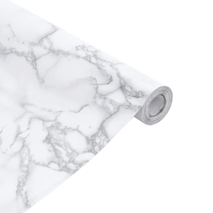 selvklæbende folie til møbler 90x500 cm PVC marmorhvid