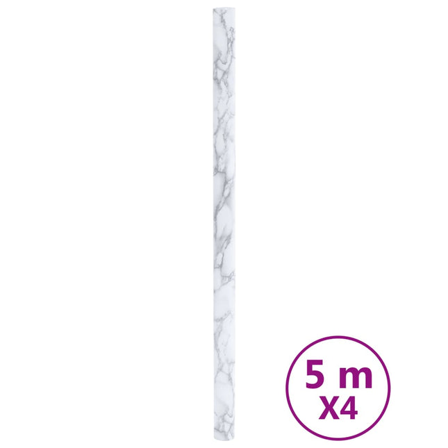 selvklæbende folie til møbler 90x500 cm PVC marmorhvid