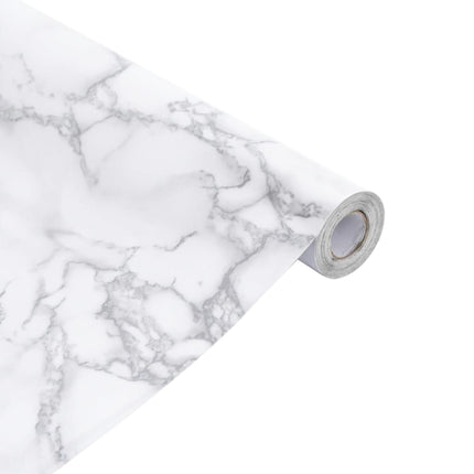 selvklæbende folie til møbler 90x500 cm PVC marmorhvid