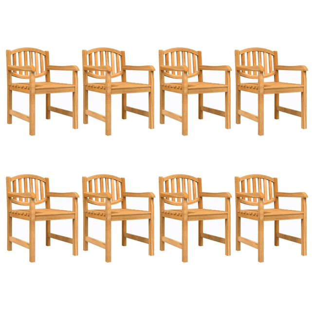 havestole 8 stk. 58x59x88 cm massivt teaktræ
