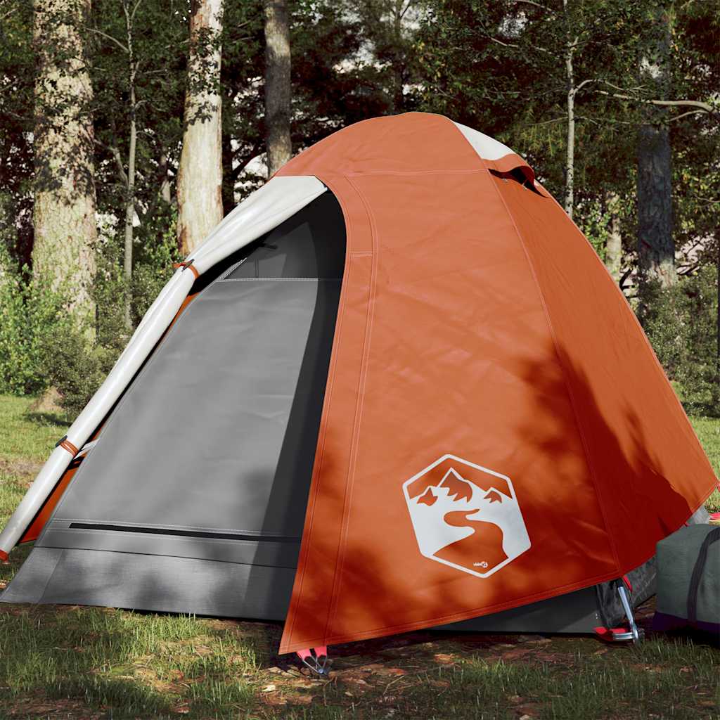 2-personers kuppeltelt - vandafvisende campingtelt i orange