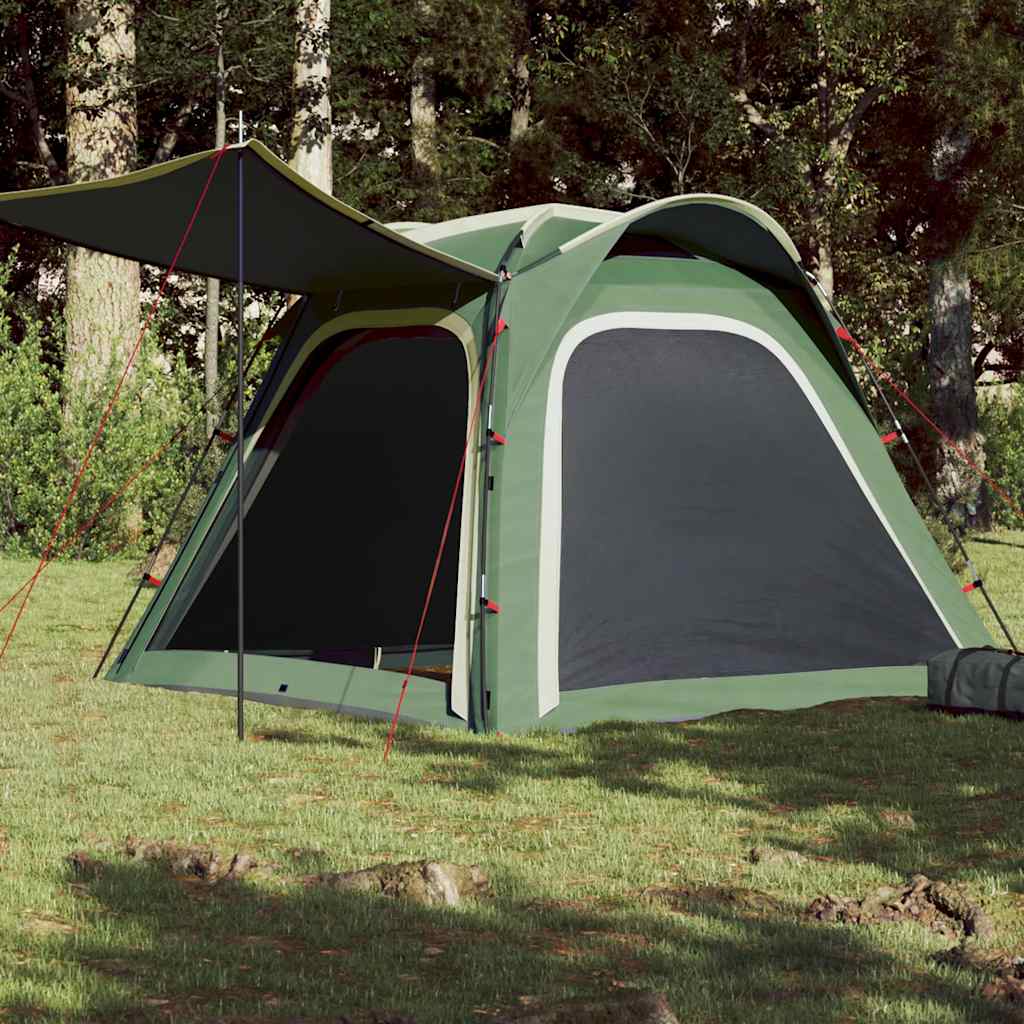 4-personers campingtelt - vandafvisende quick-release, grøn
