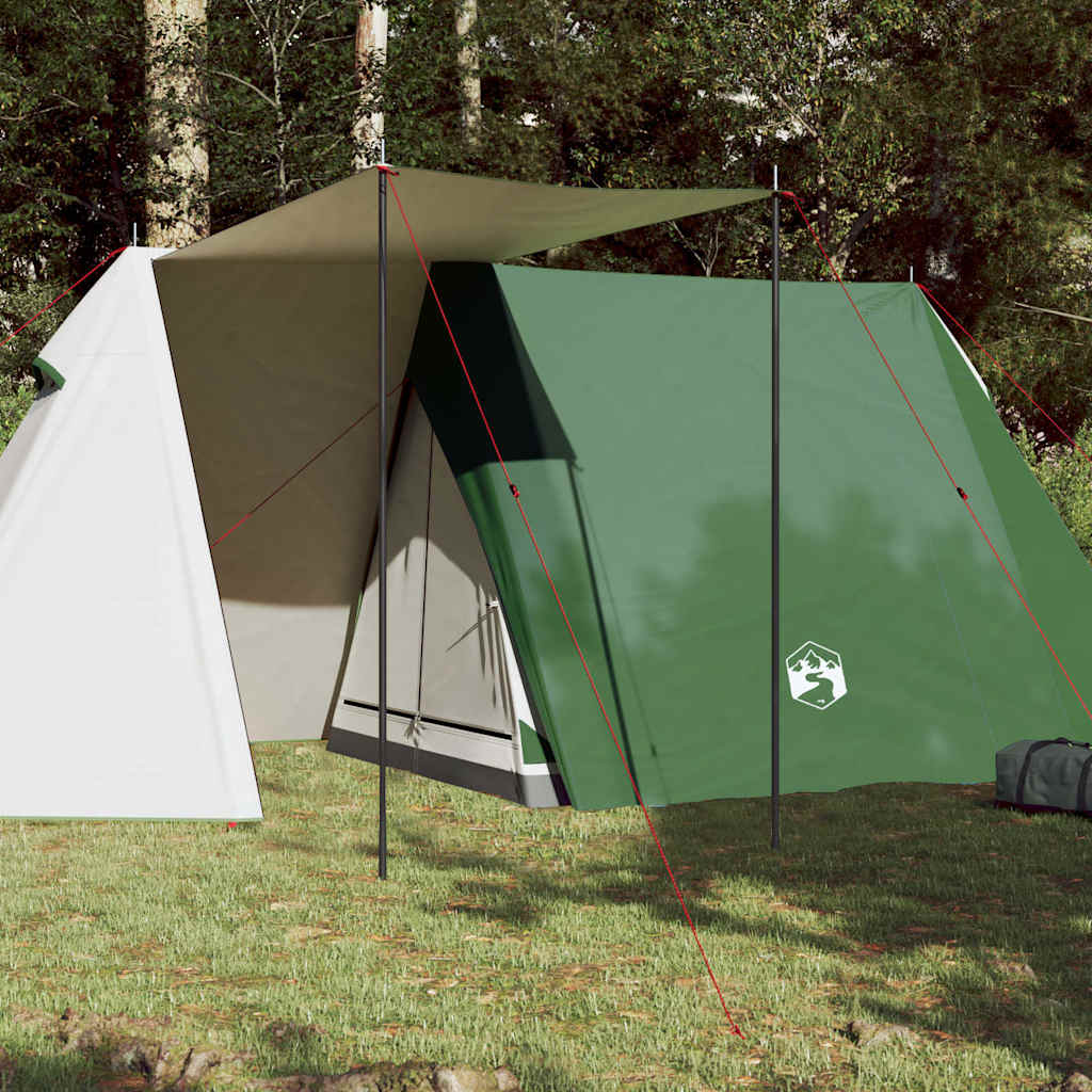 3-personers campingtelt - vandafvisende A-stel, grøn