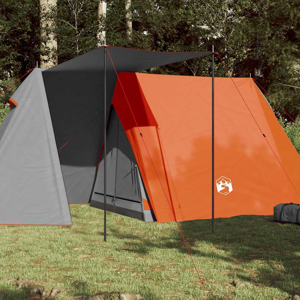 3-personers campingtelt - vandafvisende, grå/orange A-stel