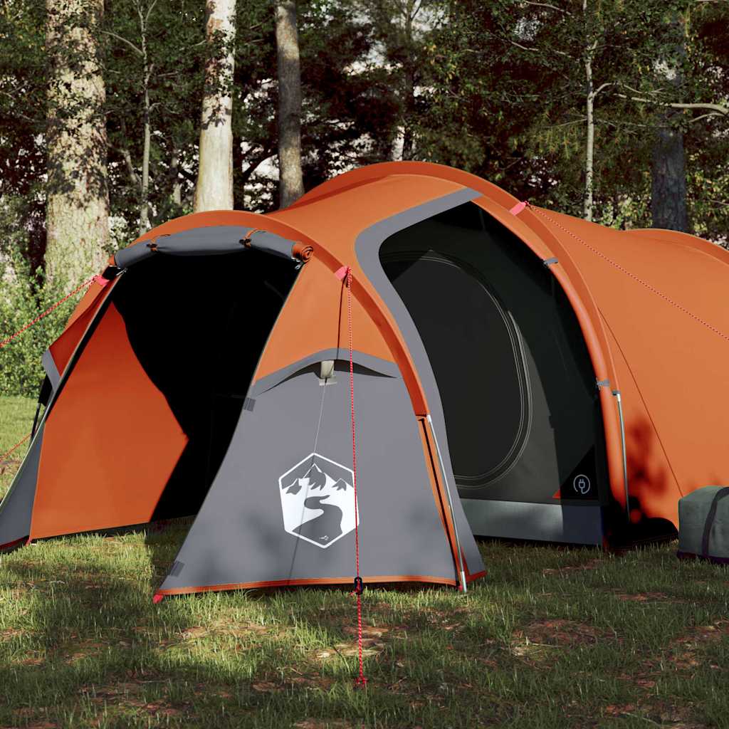 3-personers tunneltelt - vandafvisende campingtelt, orange