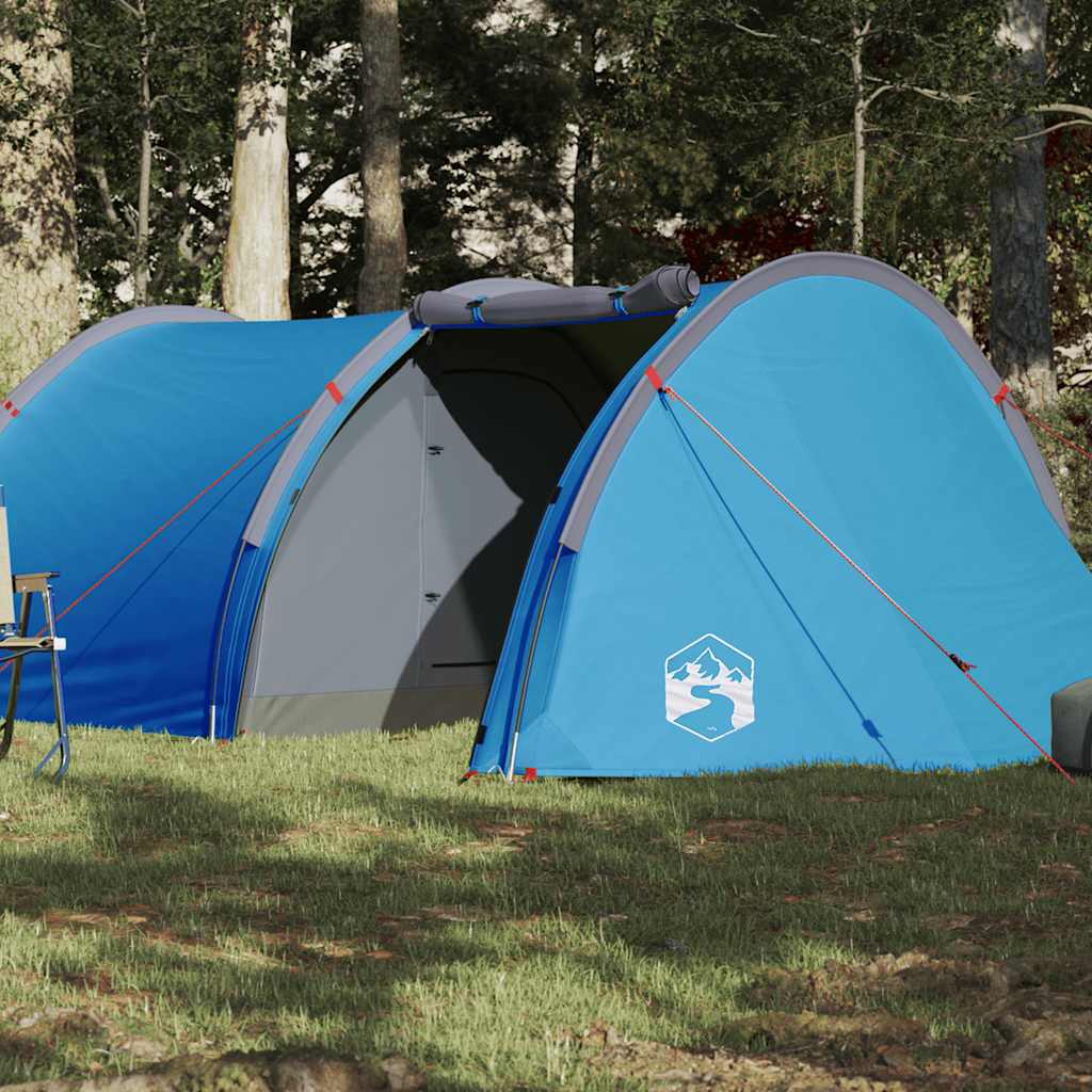 4-personers tunneltelt - vandafvisende campingtelt, blå