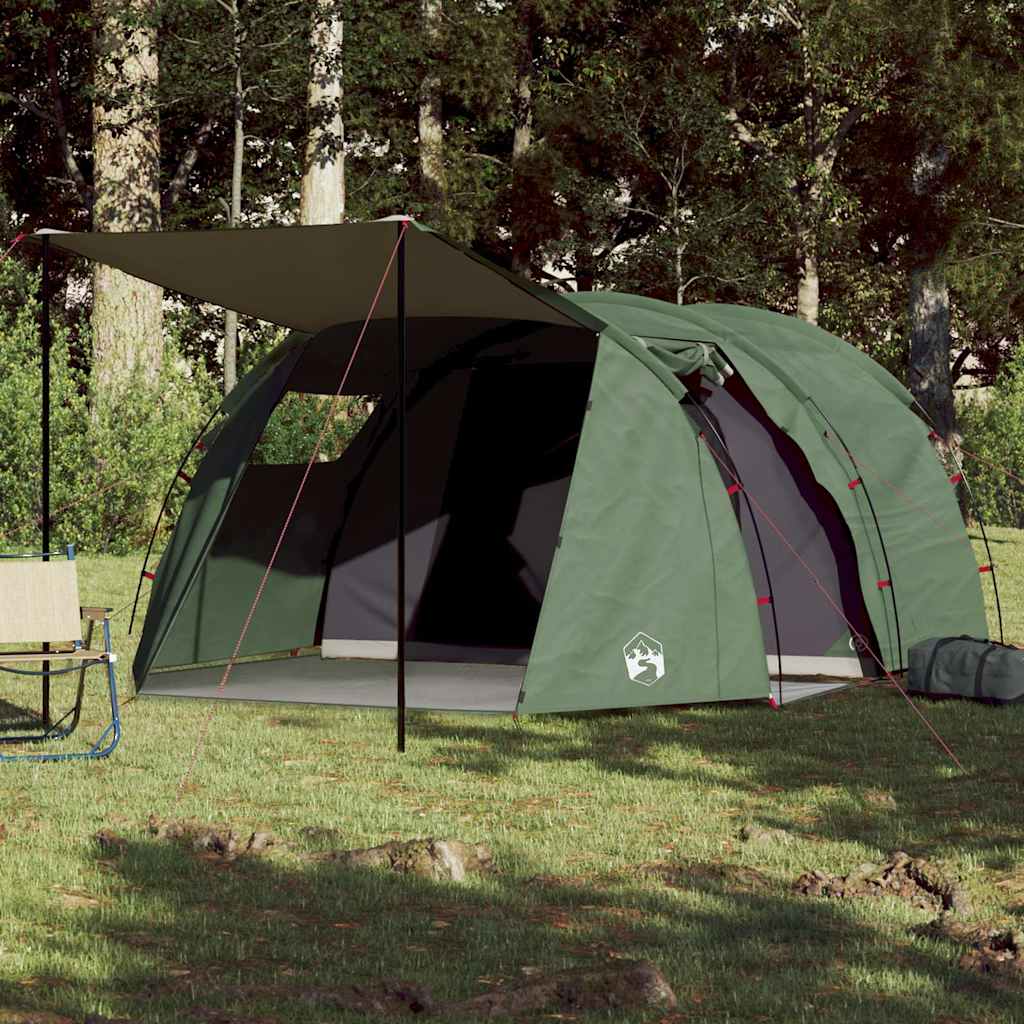 4-personers tunneltelt - vandafvisende campingtelt, grøn