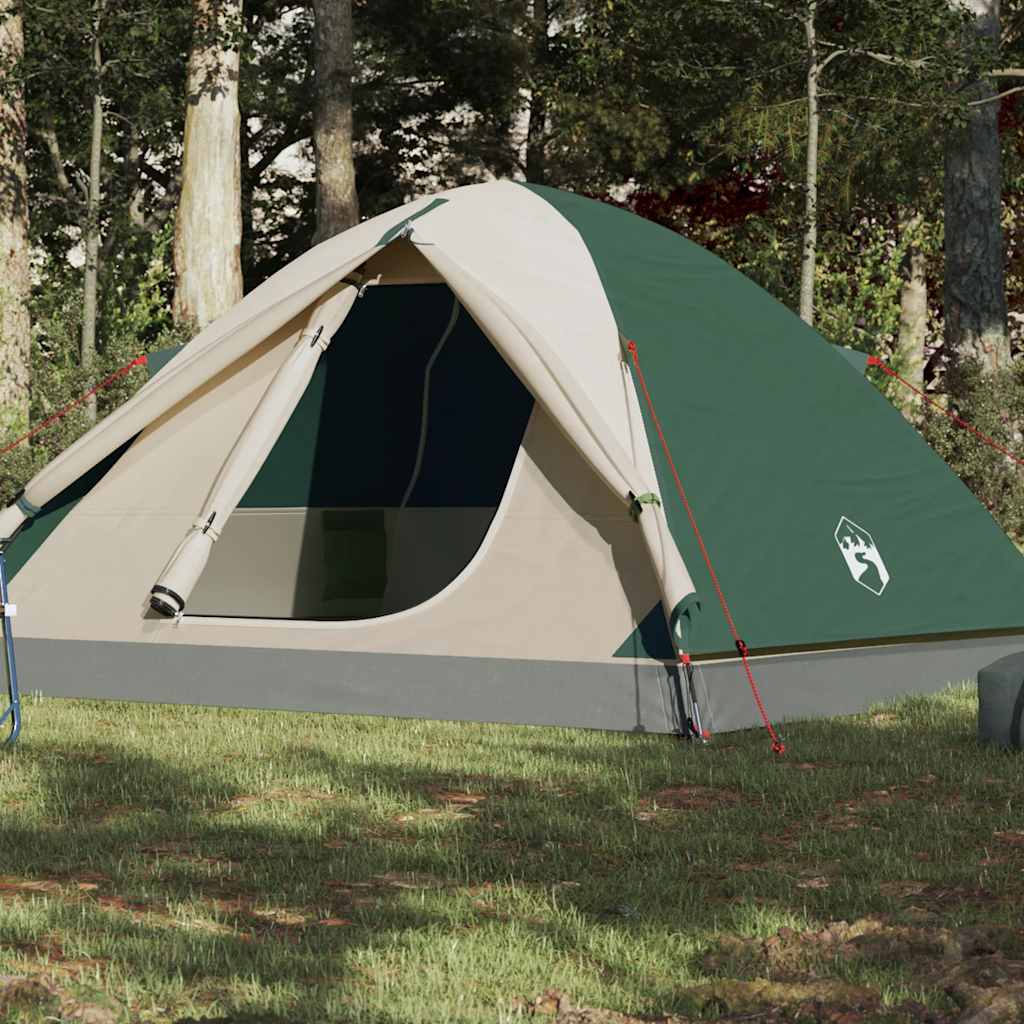 3-personers campingtelt - vandafvisende kuppel, grøn