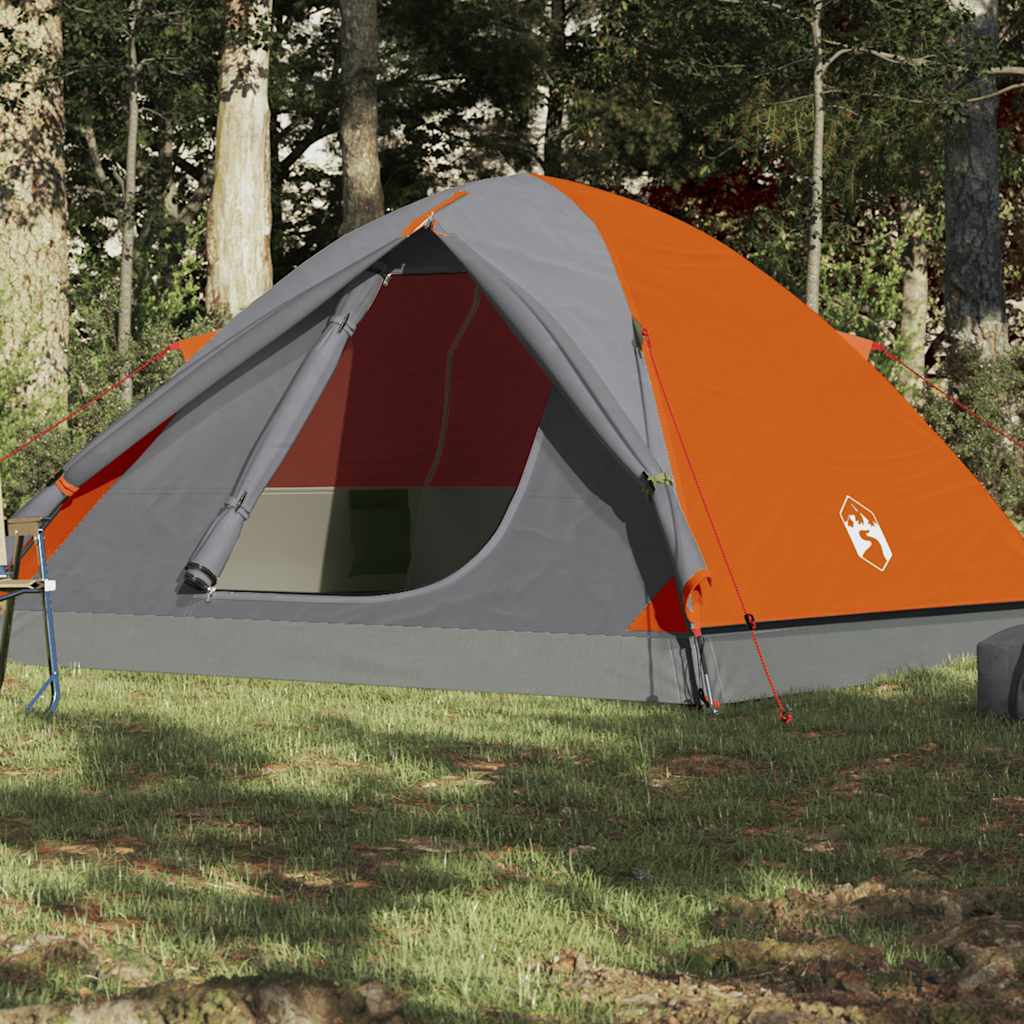 3-personers campingtelt - vandafvisende kuppel, orange