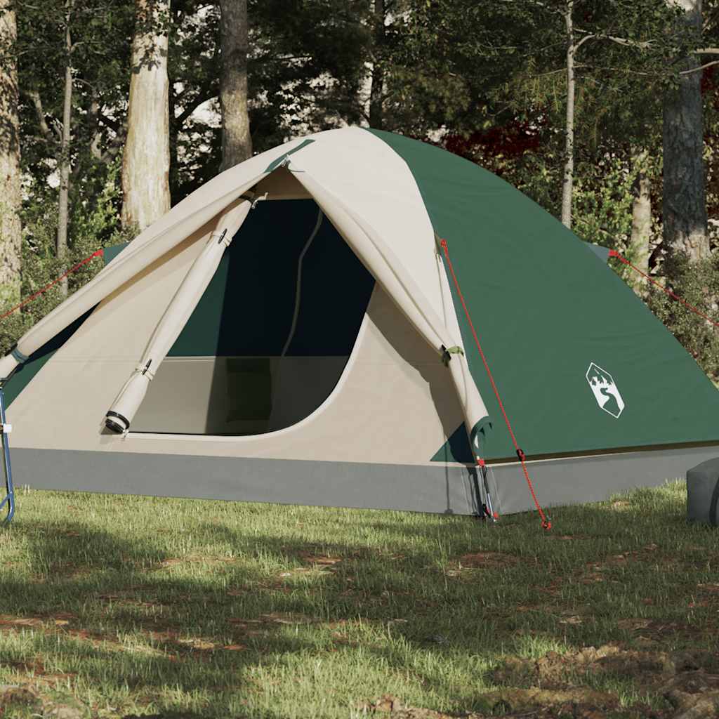 6-personers campingtelt - vandafvisende kuppel, grøn