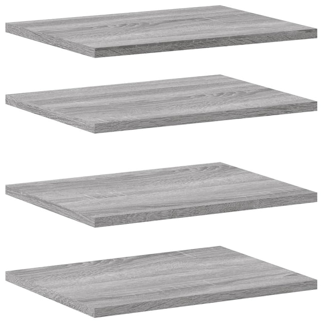 væghylder 4 stk. 40x30x1,5 cm konstrueret træ grå sonoma-eg