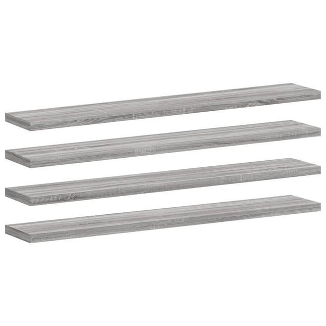 væghylder 4 stk. 60x10x1,5 cm konstrueret træ grå sonoma-eg