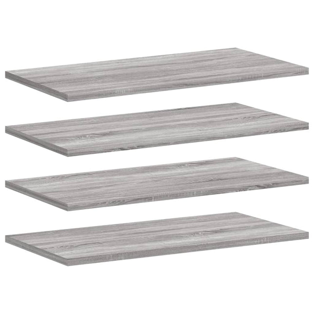væghylder 4 stk. 60x20x1,5 cm konstrueret træ grå sonoma-eg