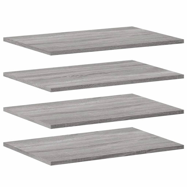 væghylder 4 stk. 60x40x1,5 cm konstrueret træ grå sonoma-eg