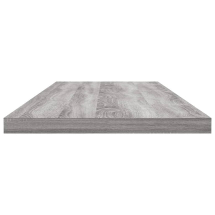 væghylder 4 stk. 80x20x1,5 cm konstrueret træ grå sonoma-eg