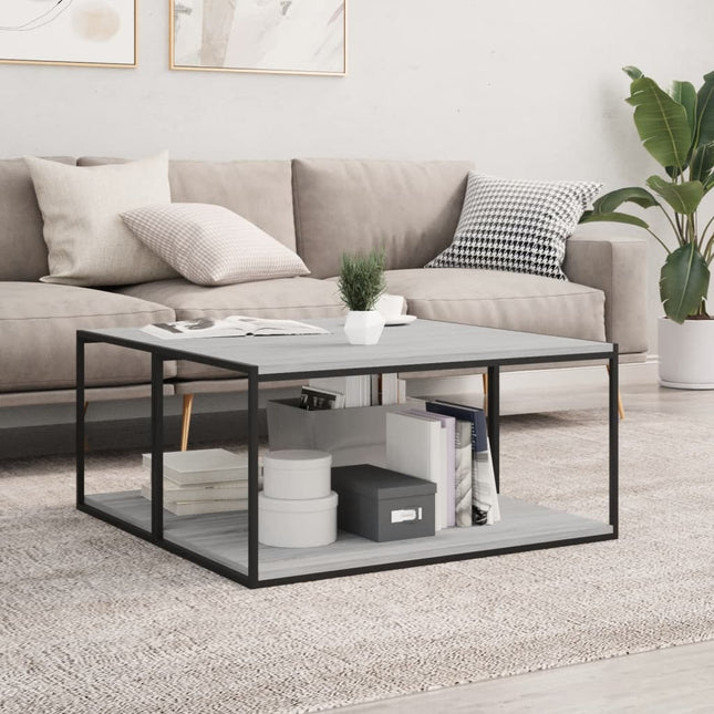 væghylder 4 stk. 80x30x1,5 cm konstrueret træ grå sonoma-eg