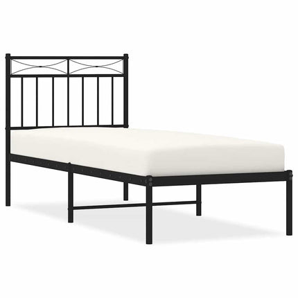sengeramme med sengegavl 75x190 cm metal sort