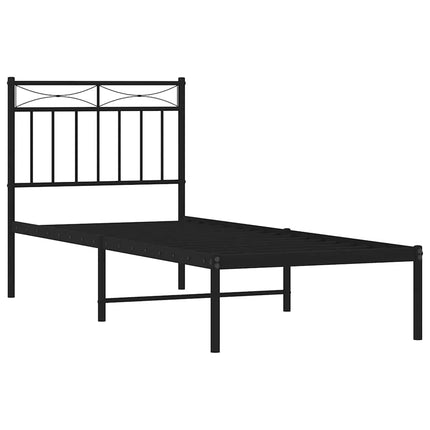 sengeramme med sengegavl 75x190 cm metal sort