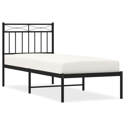 sengeramme med sengegavl 80x200 cm metal sort