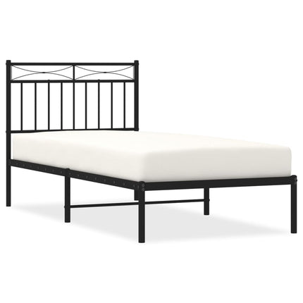 sengeramme med sengegavl 90x190 cm metal sort