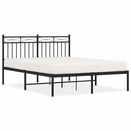 sengeramme med sengegavl 135x190 cm metal sort